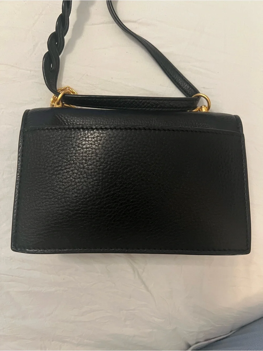 Tory Burch Black Leather Crossbody with Gold Logo Hardware EUC-NO CALL OUTS